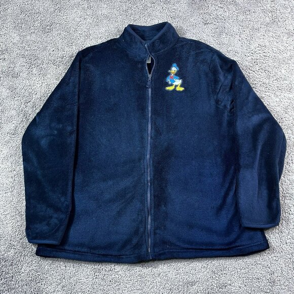 Disney Donald Duck Fleece Jacket Blue Men’s Size Large - Picture 1 of 7